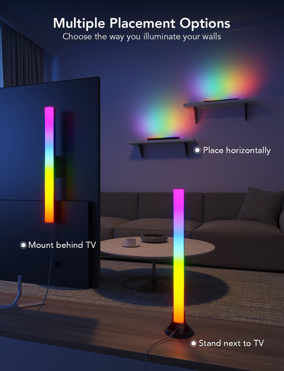 Barras de luces Govee RGBIC TV para televisores de 55-75 pulgadas
