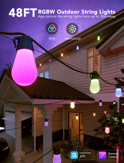 Refurbished RGBIC Warm White Outdoor String Lights