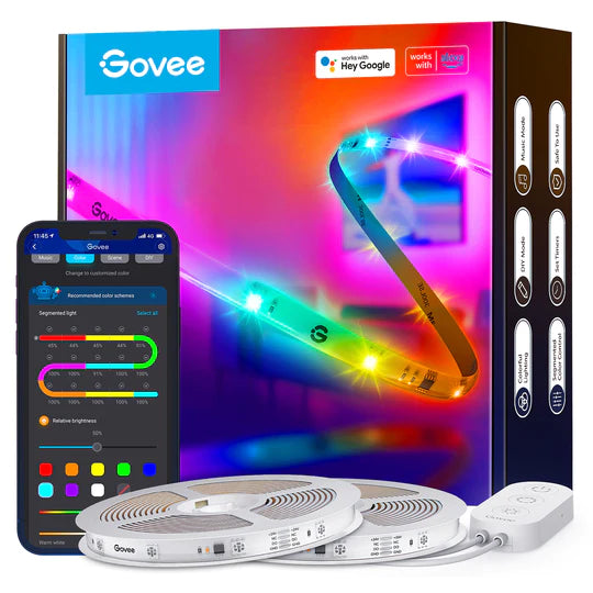 Tira de luces LED Govee RGBIC con revestimiento protector
