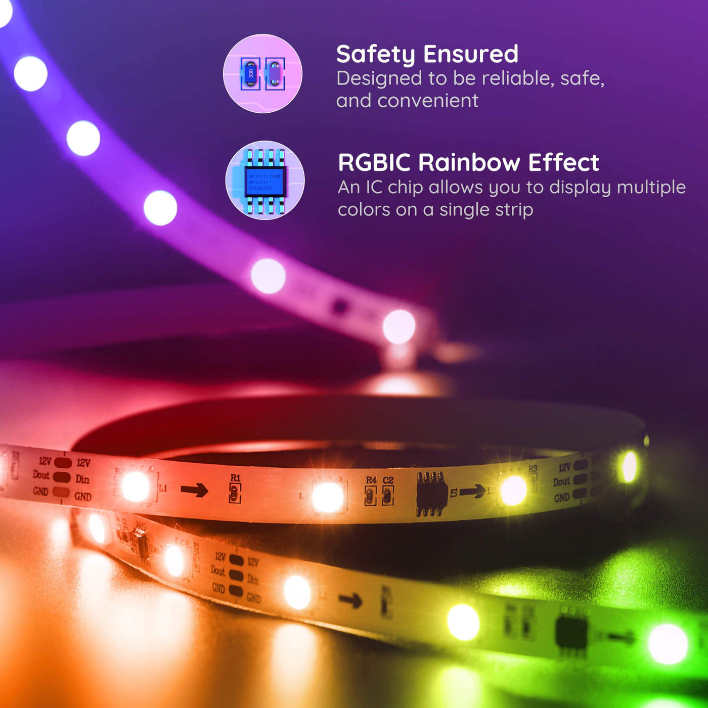 Govee RGBIC LED Strip Lights（2*16.4Ft) - Govee